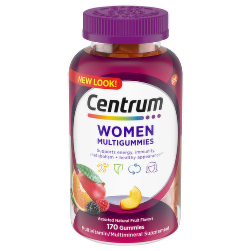 Centrum MultiGummies, Women, Gummies, Assorted Natural Fruit Flavors