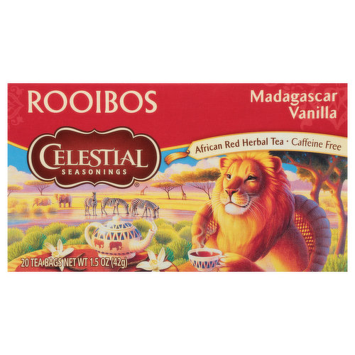 Celestial Seasonings Roiibos Tea, Caffeine Free, Madagascar Vanilla, Tea Bags