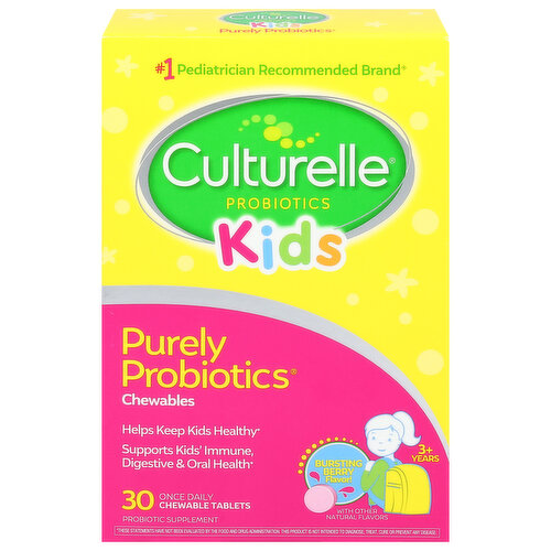 Culturelle Kids Purely Probiotics, Chewable Tablets, Burst Berry Flavor