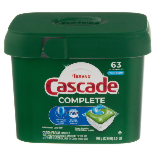 Cascade Dishwasher Detergent, Fresh Scent, Complete