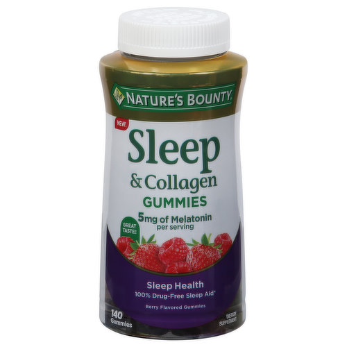 Nature's Bounty Sleep & Collagen, 5 mg, Gummies, Berry Flavored