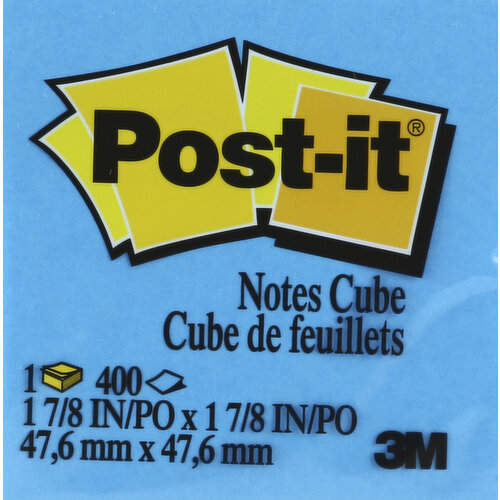 1-7/8 in x 1-7/8 in. 47.6 mm x 47.6 mm. www.Post-it.com. Post-it notes are recyclable. Made in USA.