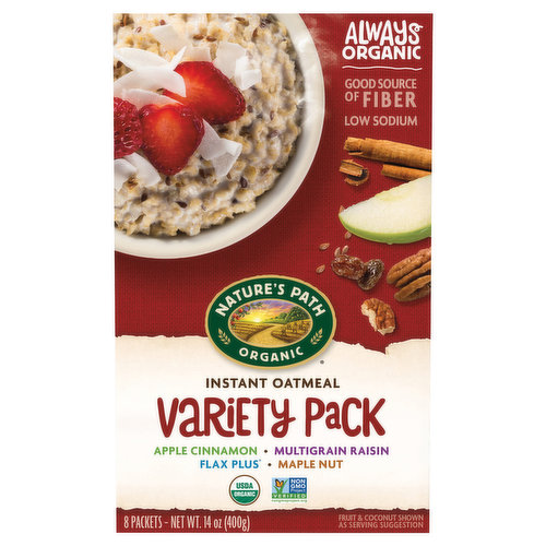 Nature's Path Organic Oatmeal, Instant, Variety Pack, Assorted