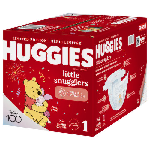 Huggies Little Snugglers Diapers, Disney Baby, 1 (up to 14 lb) - 84 diapers