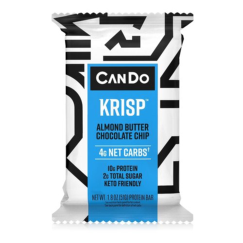 CanDo Krisp Protein Bar, Almond Butter Chocolate Chip