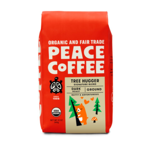 Peace Coffee Organic Ground Coffee, Treehugger, Dark Roast