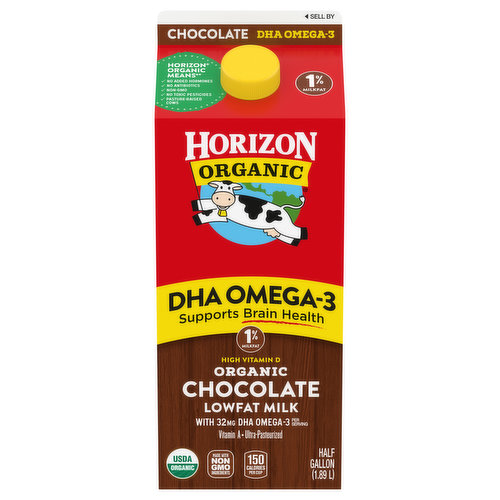 Horizon Organic Milk, Organic, Lowfat, 1% Milkfat, Chocolate