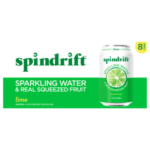 Spindrift Sparkling Water, Lime, Unsweetened