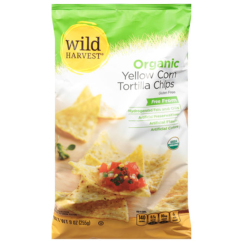 Wild Harvest Tortilla Chips, Organic, Yellow Corn
