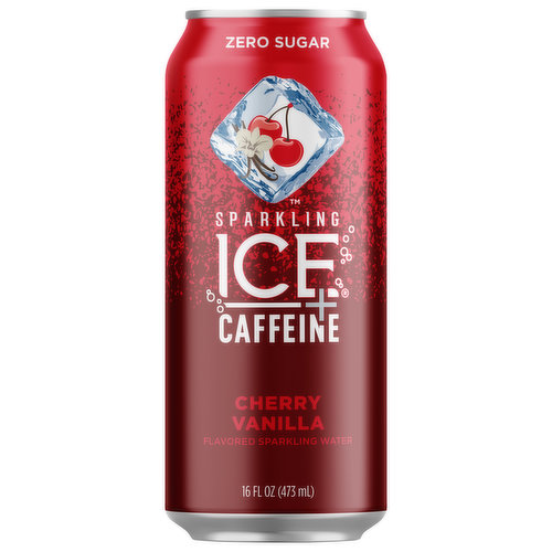 Sparkling Ice +Caffeine Sparkling Water, Zero Sugar, Cherry Vanilla