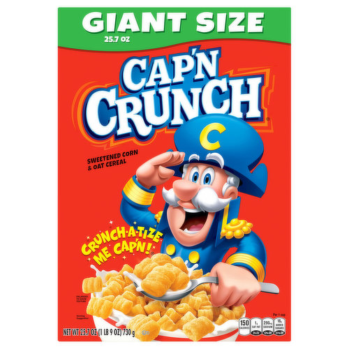 Cap'n Crunch Sweetened Corn & Oat Cereal, Giant Size