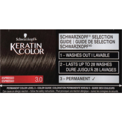 Schwarzkopf Keratin Permanent Hair Color, 3.0 Espresso