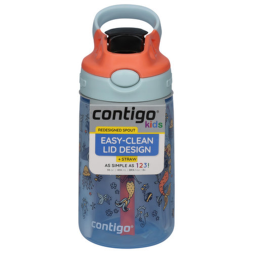 Contigo Kids Water Bottle, Mermaids, 14 Ounce