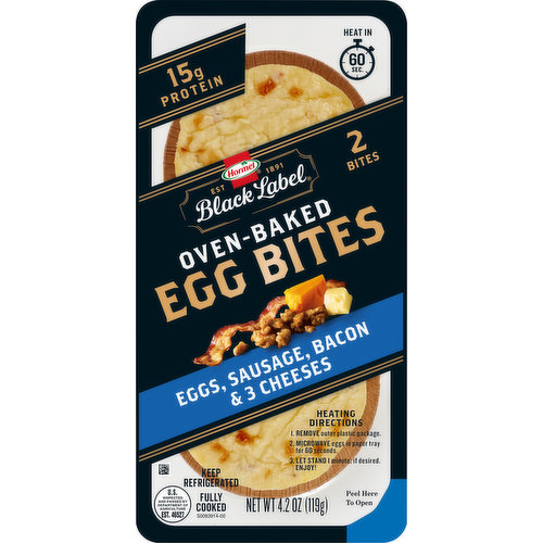 Hormel Black Label Eggs, Sausage & 3 Cheeses Oven-Baked Egg Bites