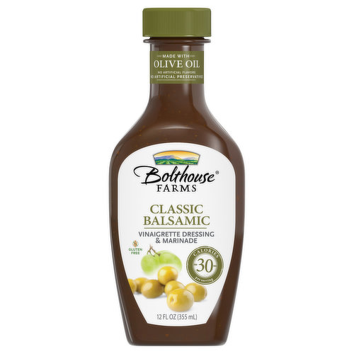 Balsamic Vinaigrette should be simple. Just a few classic ingredients, together in harmony. Extra virgin olive oil and aged balsamic vinegar in perfect proportions are seasoned with garlic, peppers, salt, and spices for a delicate balance.
