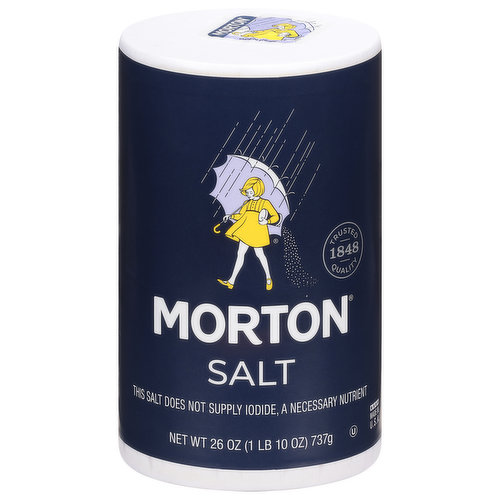 Trusted quality 1848. This salt does not supply iodide, a necessary nutrient. Morton salt is a staple in kitchens across America, because it is the perfect choice to unlock the delicious, natural flavors in food. Use this all-purpose salt in all of your cooking and baking needs-and for seasoning at the table. At Morton salt, we're on a mission to (hashtag)erasefoodwaste. After all, preserving food comes naturally true. Let's take a bite out of food waste together.