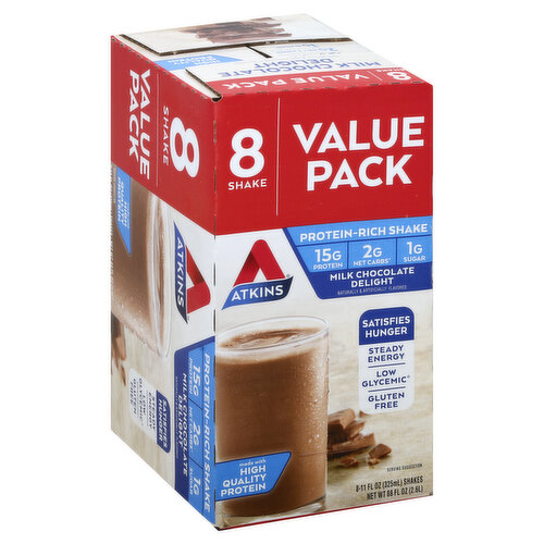 Atkins Atkins Protein-Rich Shake Milk Chocolate Delight - 8 CT