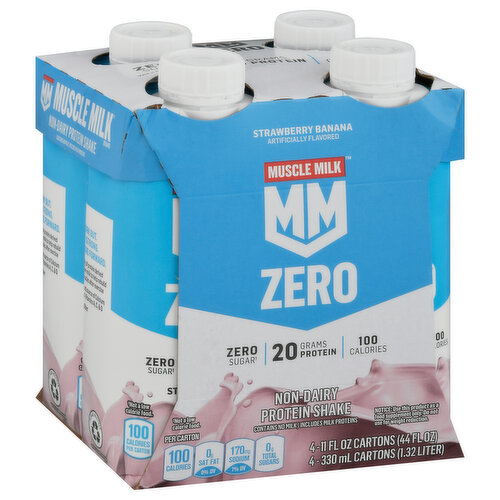 Muscle Milk Zero Protein Shake, Non-Dairy, Strawberry Banana