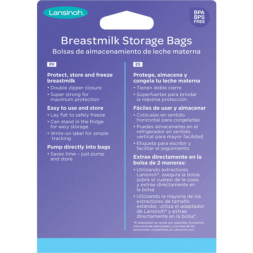 Breastmilk Storage Bags with Double Zipper Seal and Convenient