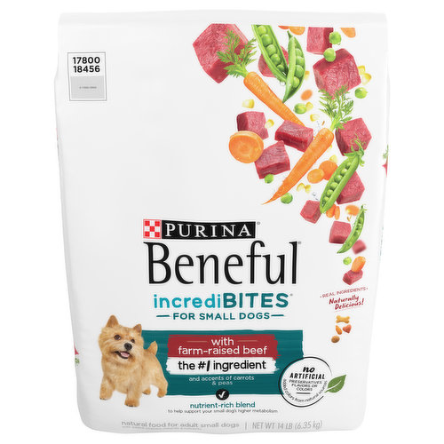 Beneful IncrediBites Dog Food, with Farm-Raised Beef, Adult, Small Dogs