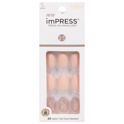 imPress Press-On Manicure Nails, Evanesce, Short