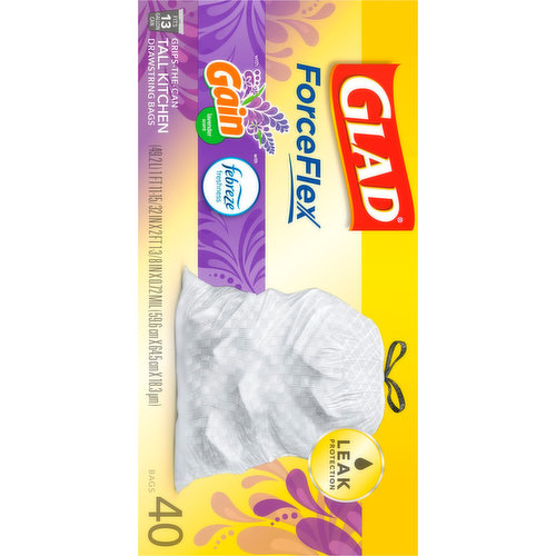 Glad - Lavender Scented Tall Kitchen Drawstring Trash Bags