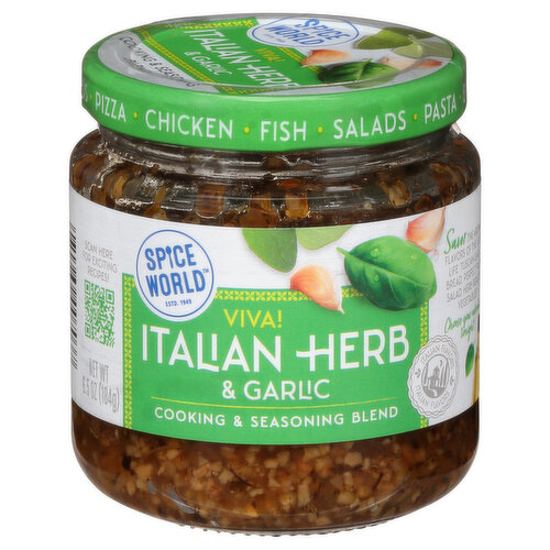 Spice World Cooking & Seasoning Blend, Viva! Italian Herb & Garlic