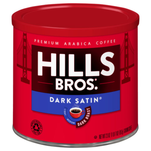 Hills Bros. Coffee, Ground, Dark Roast, Dark Satin