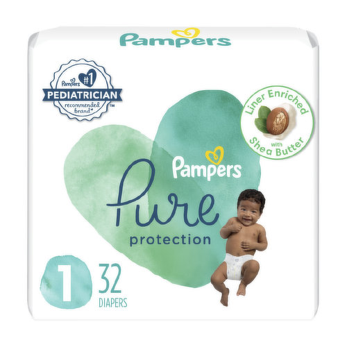 Pampers Pure Protection Pure Protection Diapers Size 1 32 Count