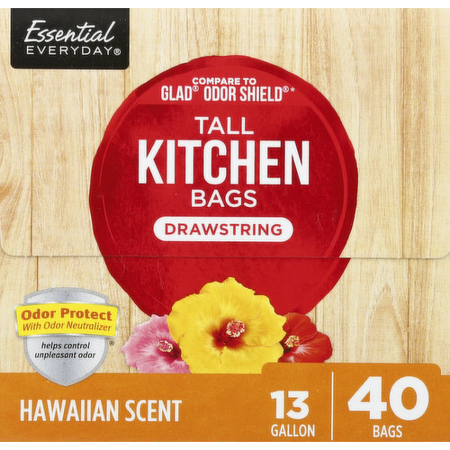 Essential Everyday 13 Gallon Drawstring Hawaiian Scent Tall