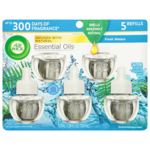 Air Wick Essential Oils Scented Oil Refills, Fresh Waters