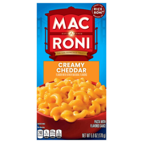 Mac-A-Roni Pasta, with Flavored Sauce, Creamy Cheddar