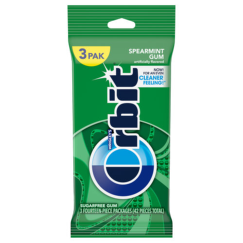 Orbit Gum, Sugar Free, Spearmint, 3 Pak