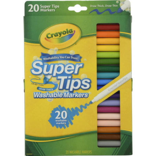 Crayola Washable Markers, Nontoxic, Super Tips