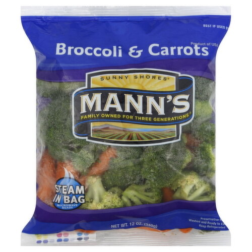 Steam in bag. Microwave ready. Preservative free. Washed and ready to eat. Steaming is the healthiest and most convenient way to prepare fresh vegetables. Mann's innovative packaging technology allows you to steam these veggies in your microwave. Fresh Ideas! For a healthy, active lifestyle. Steam in this bag, in the microwave. Eat raw as a snack - plain or with your favorite dip. Add to soups, stews, pastas, egg scramblers or omelettes. Toss steamed vegetables with teriyaki sauce, butter, herbs, lemon juice or your favorite grated cheese. Family Owned & Operated for Three Generations: Mann's Sunny Shores is dedicated to providing the highest quality, preservative free, fresh vegetables. Our family farmers use sustainable growing practices and follow strict quality standards. Product of USA.