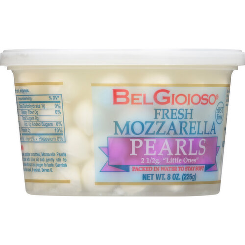 BelGioioso Fresh Mozzarella Cheese Ball, Specialty Soft Cheese,  Refrigerated 8 oz Plastic Wrapping 