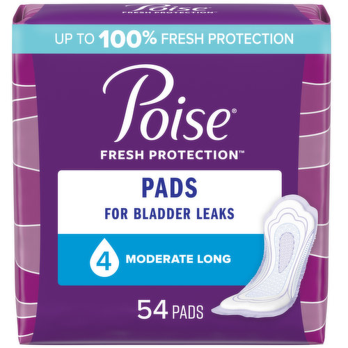 Poise Fresh Protection Pads, Moderate, Long