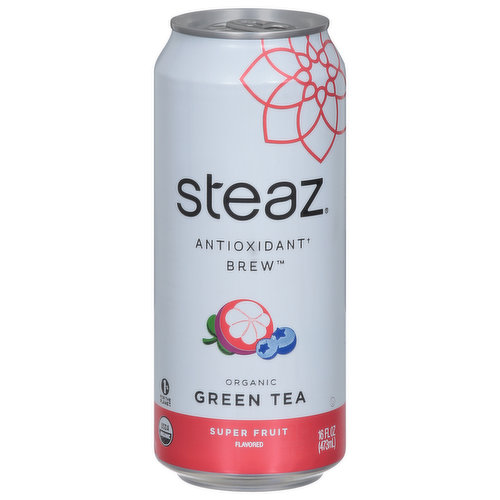 Steaz Green Tea, Organic, Super Fruit Flavored