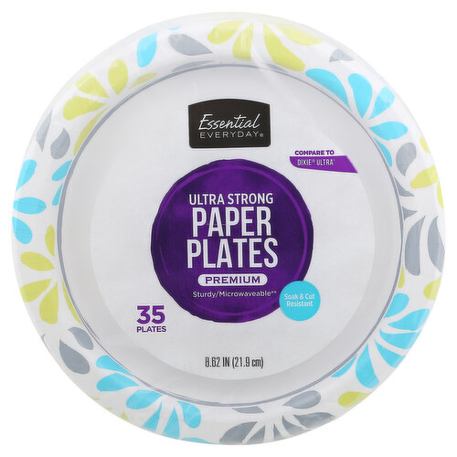 Essential Everyday Paper Plates, Ultra Strong, Premium, 8.62 Inches