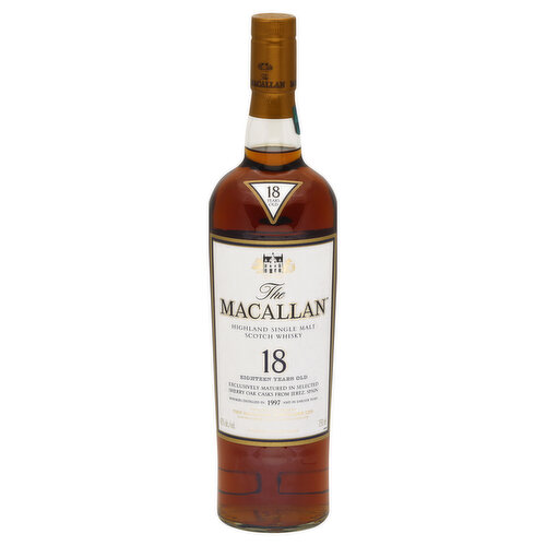 The Macallan Whisky, Scotch, Highland Single Malt, 18 Years Old