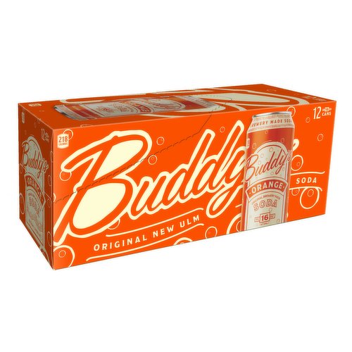 Buddy's Soda Orange Soda, 12 Pack Cans