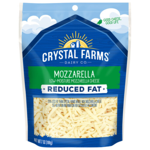 Crystal Farms Cheese, Mozzarella, Low-Moisture Reduced Fat