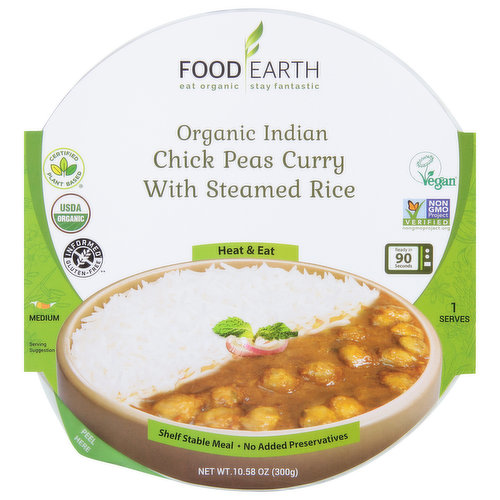 Food Earth Chick Peas Curry, Organic, Indian, Medium