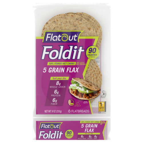 Flatout Foldit Flatbreads, 5 Grain Flax