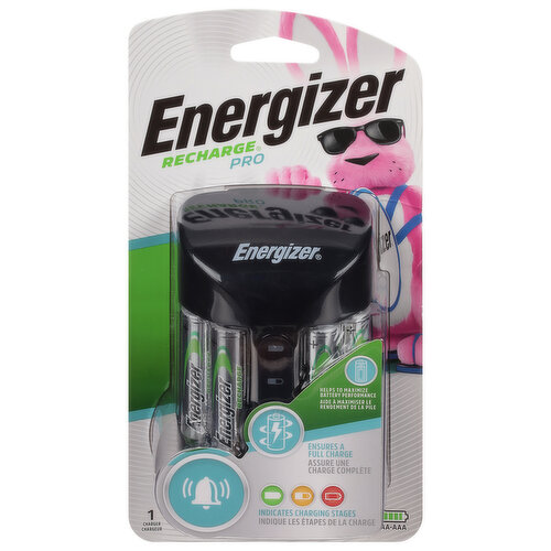 Energizer Rechargeable AA and AAA Battery Charger (Recharge Pro) with 4 AA  NiMH Rechargeable Batteries 