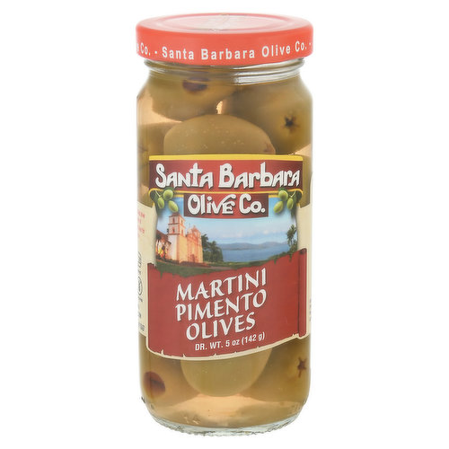 Santa Barbara Olive Co. Olives, Martini Pimento