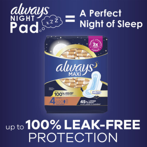 Save on Always Maxi Overnight Pads with Flexi-Wings Size 4 Order