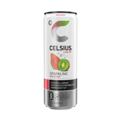 CELSIUS Sparkling Kiwi Guava, Essential Energy Drink