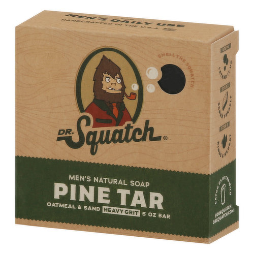 Dr. Squatch Natural Bar Soap, Pine Tar, 5 oz