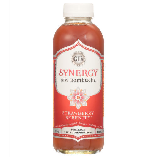 GT's Synergy Kombucha, Strawberry Serenity, Raw